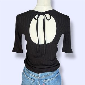 Madewell Black Open-Back Top